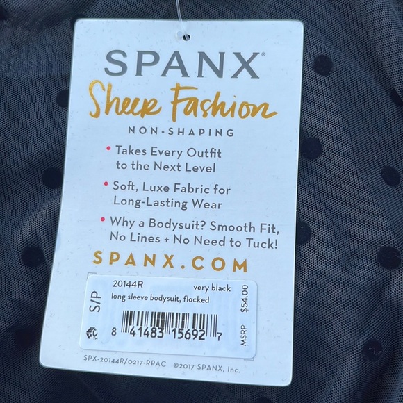 NEW SPANX - Smoothing Mesh Flocked Dot Thong Bodysuit - Picture 8 of 9